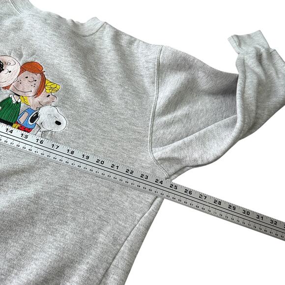 Vintage Peanuts Charlie Brown Cartoon Sweatshirt Women’s Large Gray Embroidered - Picture 7 of 9